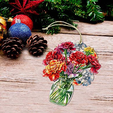 Flowers In The Vase Wooden Christmas Ornaments By G. Debrekht