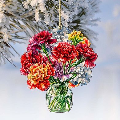 Flowers In The Vase Wooden Christmas Ornaments By G. Debrekht