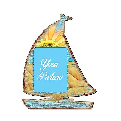 Sailboat Coastal Picture Frame Ornaments Ornament For Photo Coastal Holiday Decor