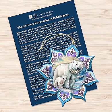 Bears Snowflake Wooden Christmas Ornaments Set Of 3 By G. Debrekht