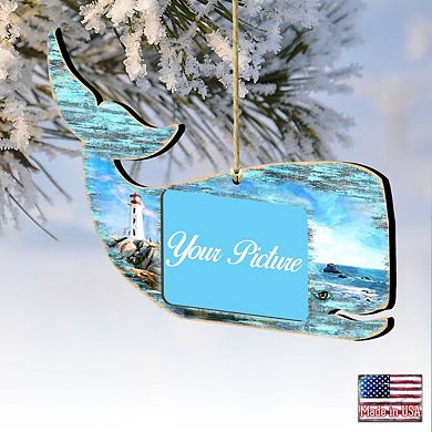 Whale Coastal Picture Frame Ornaments Ornament For Photo Coastal Holiday Decor