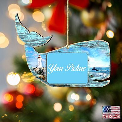 Whale Coastal Picture Frame Ornaments Ornament For Photo Coastal Holiday Decor