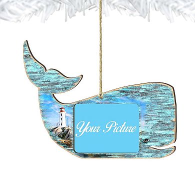 Whale Coastal Picture Frame Ornaments Ornament For Photo Coastal Holiday Decor