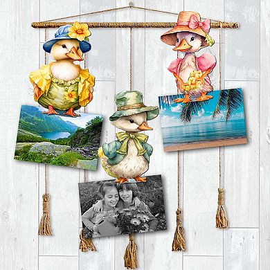 Easter Ducks Wooden Clip-on Ornaments Set Of 3 By G. Debrekht