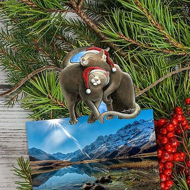 Dog And Cats Wooden Clip-on Ornaments Set Of 6 By L. Seeley