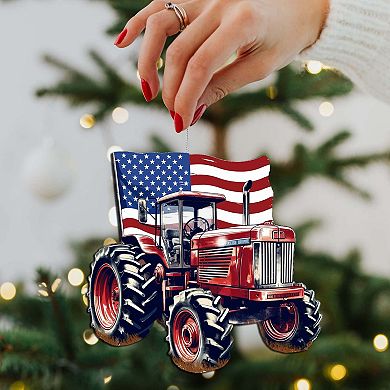 American Farmhouse Wooden Christmas Ornaments Set Of 3 By G. Debrekht