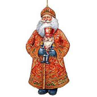 Santa's Holiday Nutcracker Wooden Christmas Ornaments By G. Debrekht