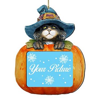 Black Cat Halloween Pumpkin Picture Ornament For Photo Thanksgiving Halloween Decor