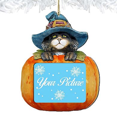 Black Cat Halloween Pumpkin Picture Ornament For Photo Thanksgiving Halloween Decor