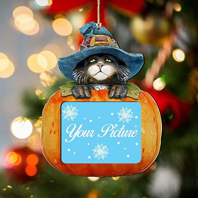 Black Cat Halloween Pumpkin Picture Ornament For Photo Thanksgiving Halloween Decor