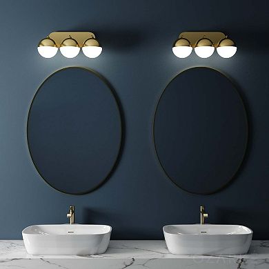 Ozarke Terra Golden Sconce Wall Mounted Sconce With 3 Globe Lights