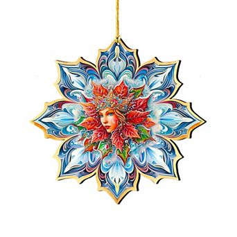 Snow Queen Snowflake Wooden Christmas Ornaments By G. Debrekht
