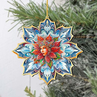 Snow Queen Snowflake Wooden Christmas Ornaments By G. Debrekht