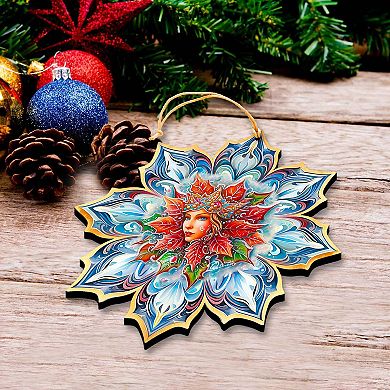 Snow Queen Snowflake Wooden Christmas Ornaments By G. Debrekht