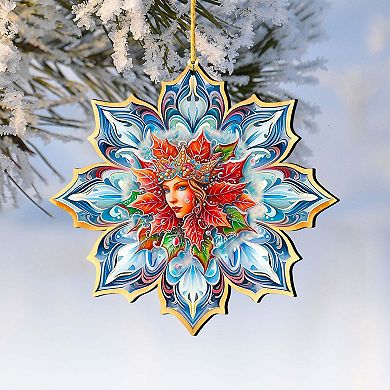 Snow Queen Snowflake Wooden Christmas Ornaments By G. Debrekht