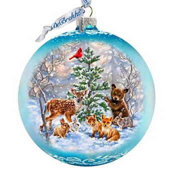 Forest Friends Large Glass Ornament By D. Gelsinger