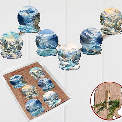 Northern Wonders Wooden Clip-on Ornaments Set Of 6 By G. Debrekht