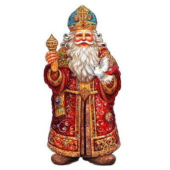 Santa's Dove of Hope Holiday 24-Inch Handcrafted Wooden Door Hanger & Wall Art by G. DeBrekht