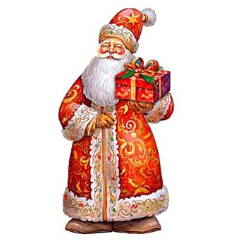 St. Nick's Gift Holiday 24-Inch Handcrafted Wooden Door Hanger & Wall Art by G. DeBrekht