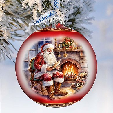 St. Nick's Nook Large Glass Ornament By G. Debrekht