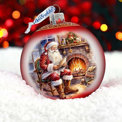 St. Nick's Nook Large Glass Ornament By G. Debrekht