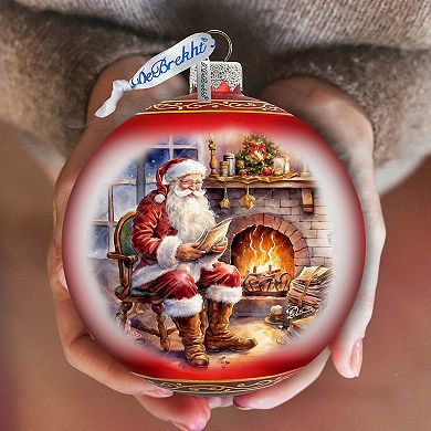 St. Nick's Nook Large Glass Ornament By G. Debrekht