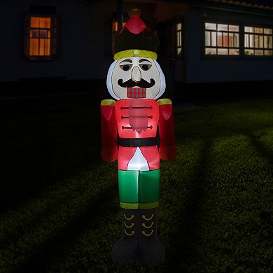 Sunnydaze 8 ft Nathaniel the Nutcracker Inflatable Christmas Decoration