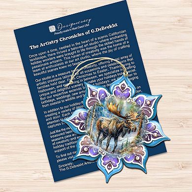 Forest Animals Snowflake Wooden Christmas Ornaments Set Of 3 By G. Debrekht