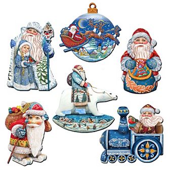 Up Up And Away Wooden Clip-on Ornaments Set Of 6 By G. Debrekht