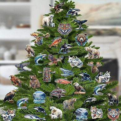 Whale's Melody Wooden Clip-on Ornaments Set Of 6 By G. Debrekht
