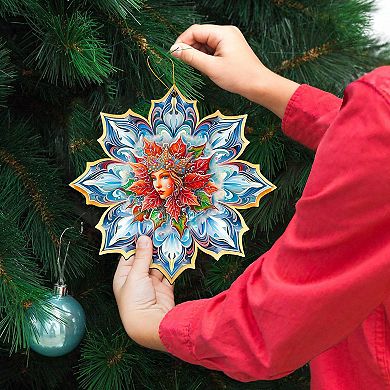 Snow Queen Snowflake Large Christmas Wooden Ornaments By G. Debrekht