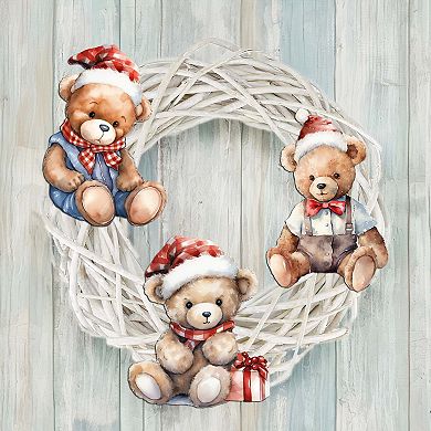 Christmas Teddy Bear Wooden Clip-on Ornaments Set Of 3 By G. Debrekht