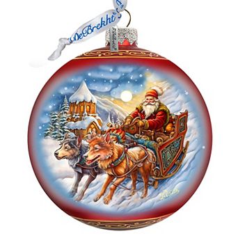 Snowy Trails Large Glass Ornament By G. Debrekht