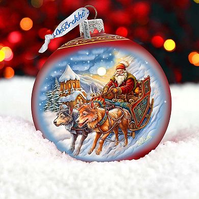 Snowy Trails Large Glass Ornament By G. Debrekht