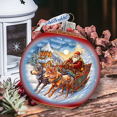 Snowy Trails Large Glass Ornament By G. Debrekht