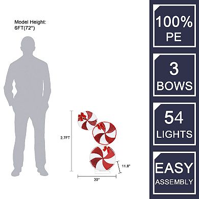 LuxenHome Peppermint Candy Lighted Holiday Decoration