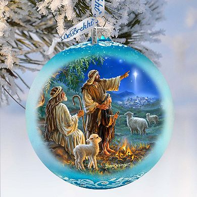 Shepherds Keeping Watch Large Glass Ornament By D. Gelsinger