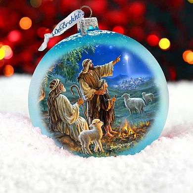 Shepherds Keeping Watch Large Glass Ornament By D. Gelsinger