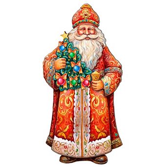 Santa's Tree of Joy Holiday 24-Inch Handcrafted Wooden Door Hanger & Wall Art by G. DeBrekht