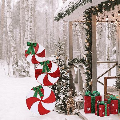 LuxenHome 5.5-Ft Candy Christmas Color Changing Light Yard Decoration