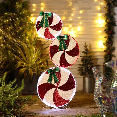 LuxenHome 5.5-Ft Candy Christmas Color Changing Light Yard Decoration