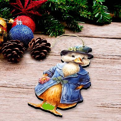Easter Ducks Wooden Christmas Ornaments Set Of 3 By G. Debrekht