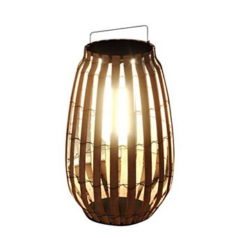Ozarke Sky Outdoor Floor Lamp, Weather-Resistant Rattan Solar Powered