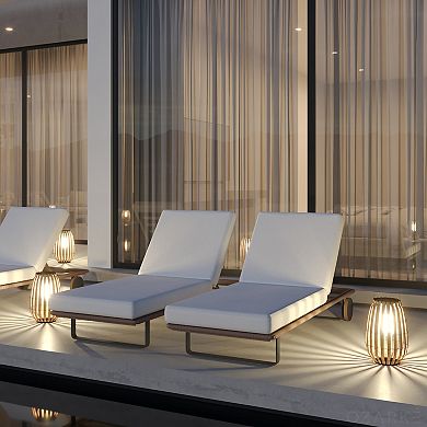 Ozarke Sky Outdoor Floor Lamp, Weather-Resistant Rattan Solar Powered