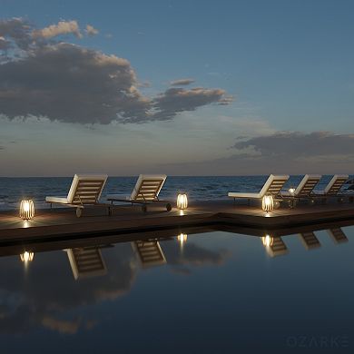 Ozarke Sky Outdoor Floor Lamp, Weather-Resistant Rattan Solar Powered