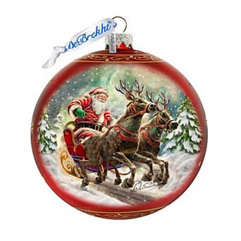 Speedy Sleigh Large Glass Ornament By G. Debrekht