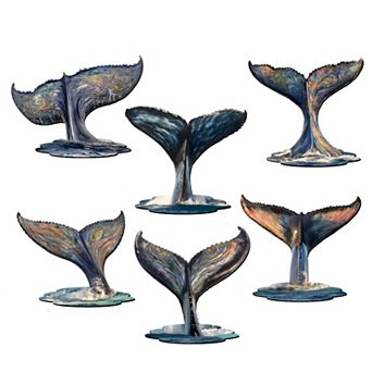 Vibrant Whale Stories Wooden Clip-on Ornaments Set Of 6 By G. Debrekht