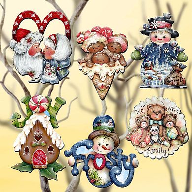 Merry Christmas Wooden Clip-on Ornaments Set Of 6 By J. Mills-price