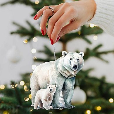 Alaskan Bears Wooden Christmas Ornaments Set Of 3 By G. Debrekht