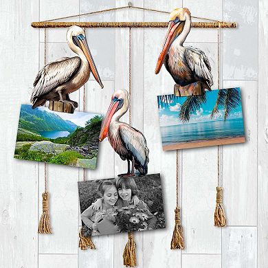 Pelicans Wooden Clip-on Ornaments Set Of 3 By G. Debrekht